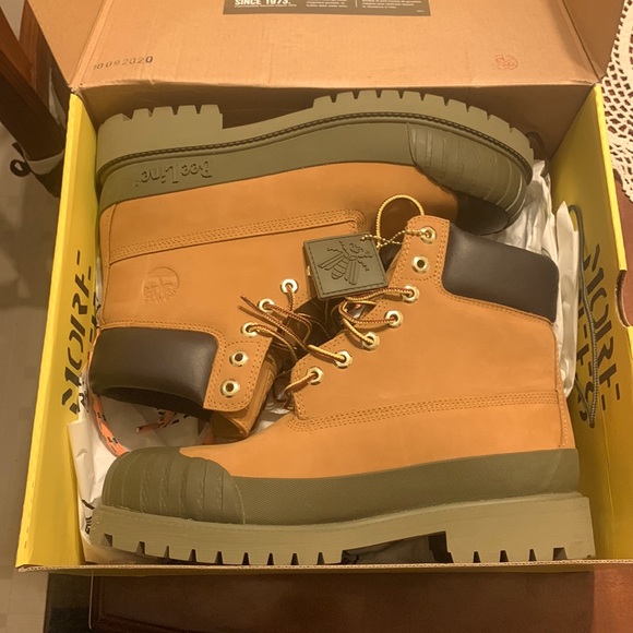 Timberland Shoes | Timberlandbbc 6 inch Premium Rubber Toe Boot | Color: Green/Tan | Size: 9.5 | Caiyelbrown's Closet